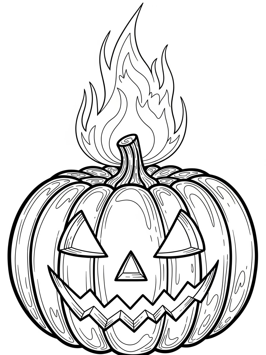 Desenho de Abóbora do Halloween para colorir