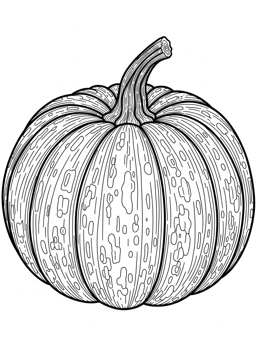 Desenho de Abóbora simples e fácil para colorir