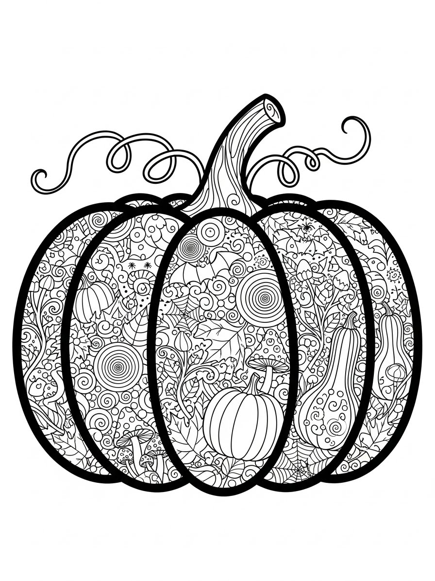 Desenho de Abóbora detalhado para colorir