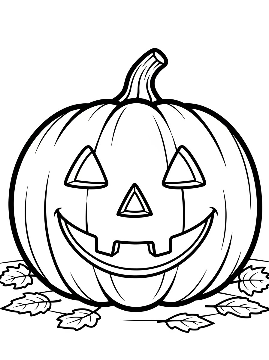 Desenho de Abóbora Fofa e Simples para colorir