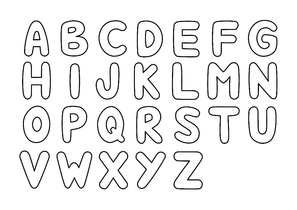 Desenho do Alfabeto em letras grandes para colorir