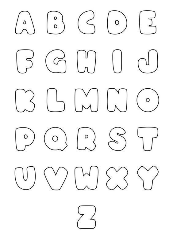 Desenho do Alfabeto letras em formato divertido para colorir