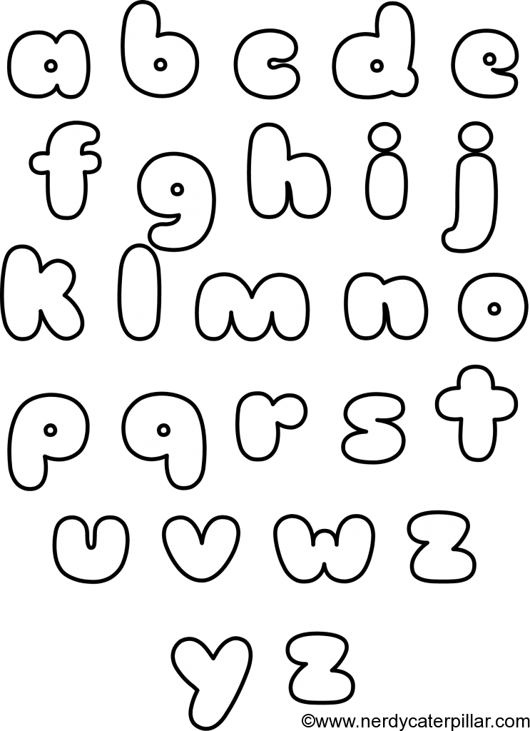 Desenho do Alfabeto letra de forma para colorir