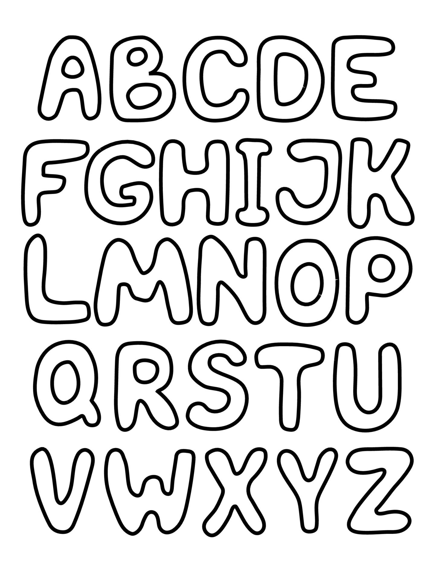 Desenho do Alfabeto letras fofas para colorir