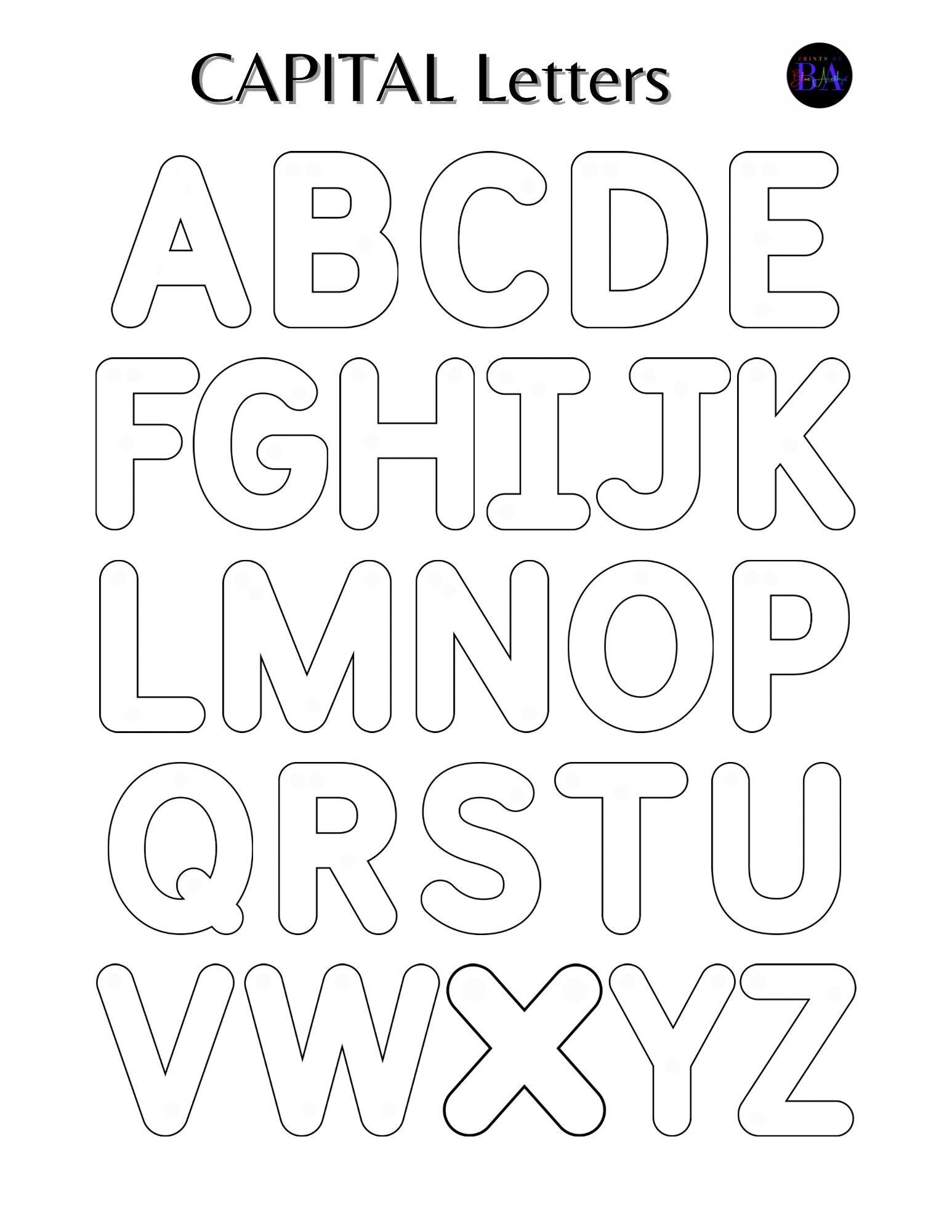 Desenho do Alfabeto maiúsculo para colorir