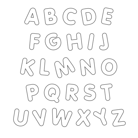 Desenho do Alfabeto em letras maiúsculas para colorir