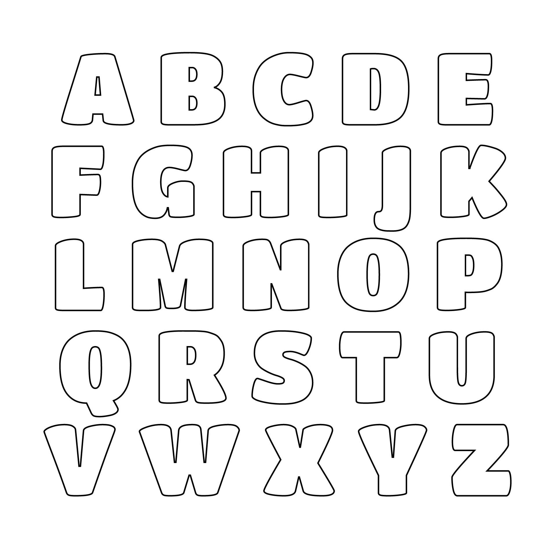 Desenho do Alfabeto em caixa alta para colorir