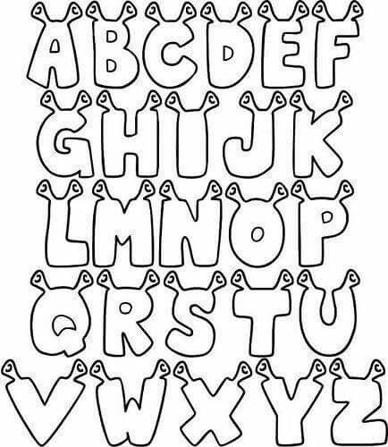 Desenho do Alfabeto em letras maiúsculas para colorir
