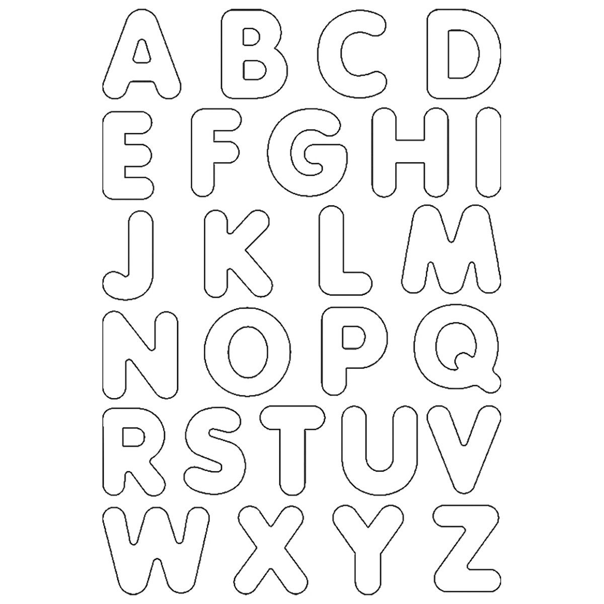 Desenho do Alfabeto em letras maiúsculas para colorir