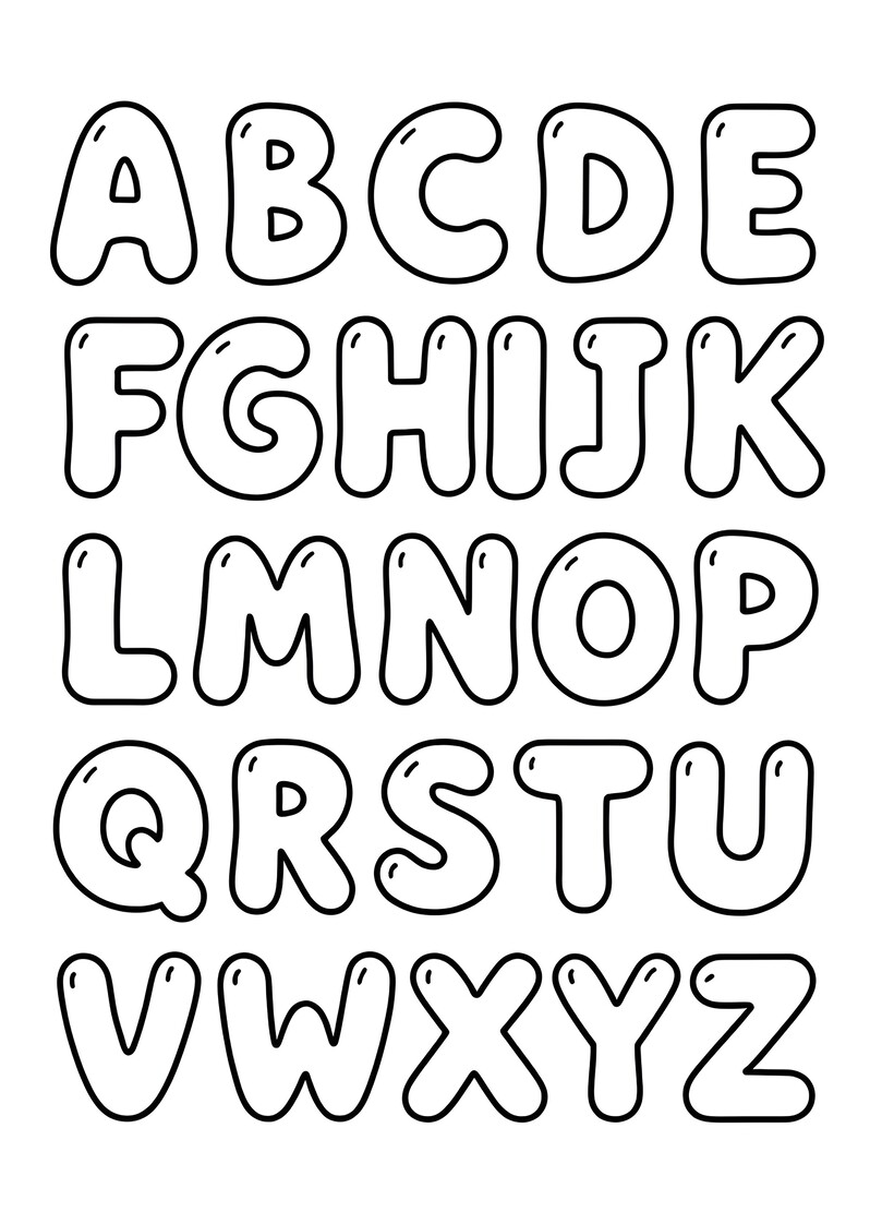 Desenho do Alfabeto em letras grandes para colorir