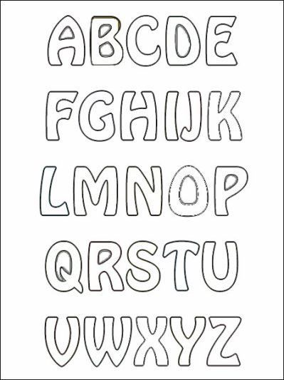 Desenho do Alfabeto maiúsculo simples para colorir