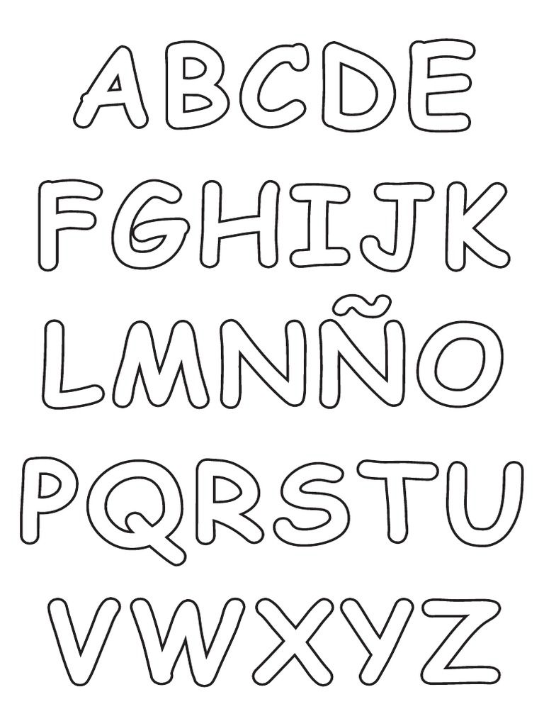 Desenho do Alfabeto em letras de forma para colorir