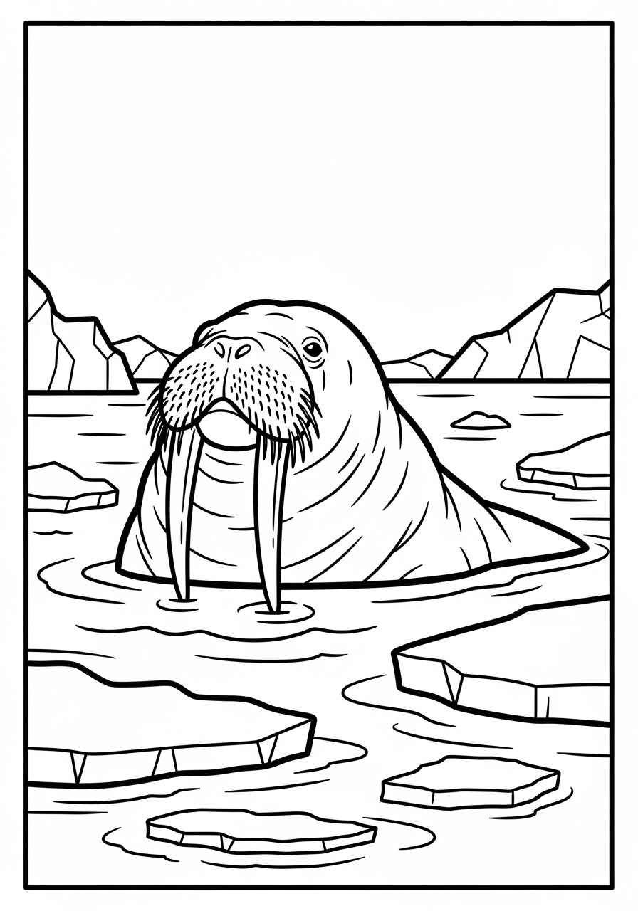 Desenho de Animais Marinhos com Foca simpática para colorir