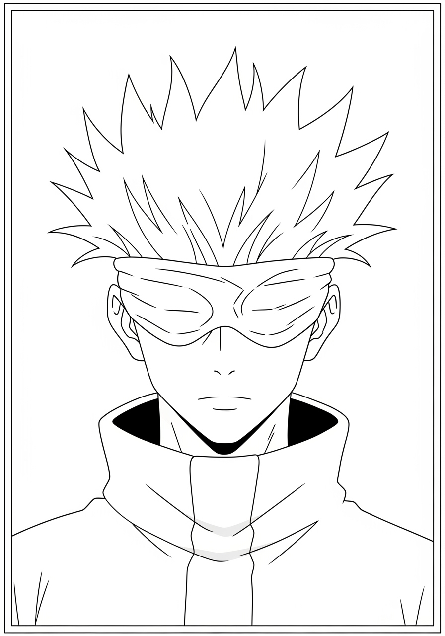 Desenho de Anime Gojo de jujutsu kaisen para colorir