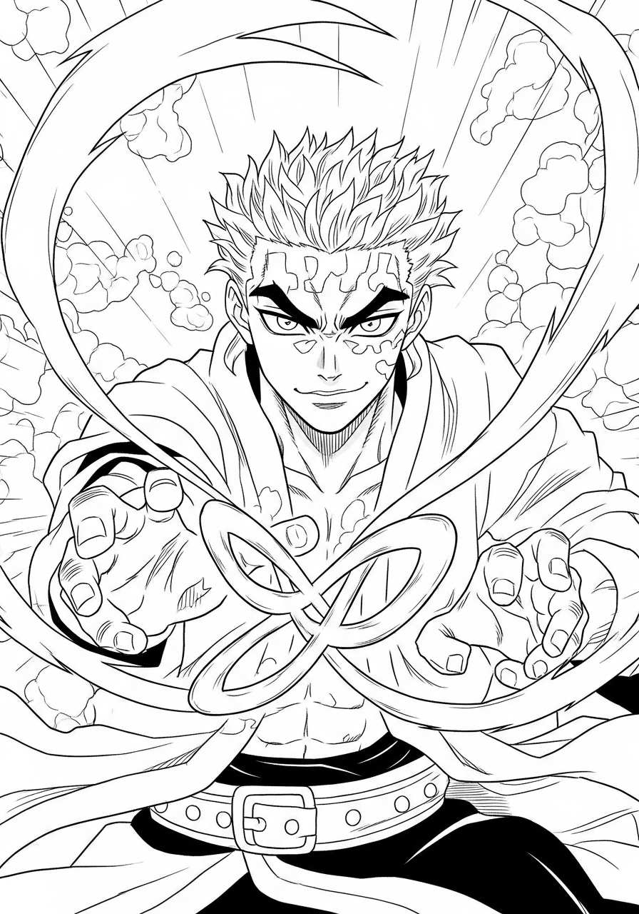 Desenho de Anime com personagem para colorir e imprimir