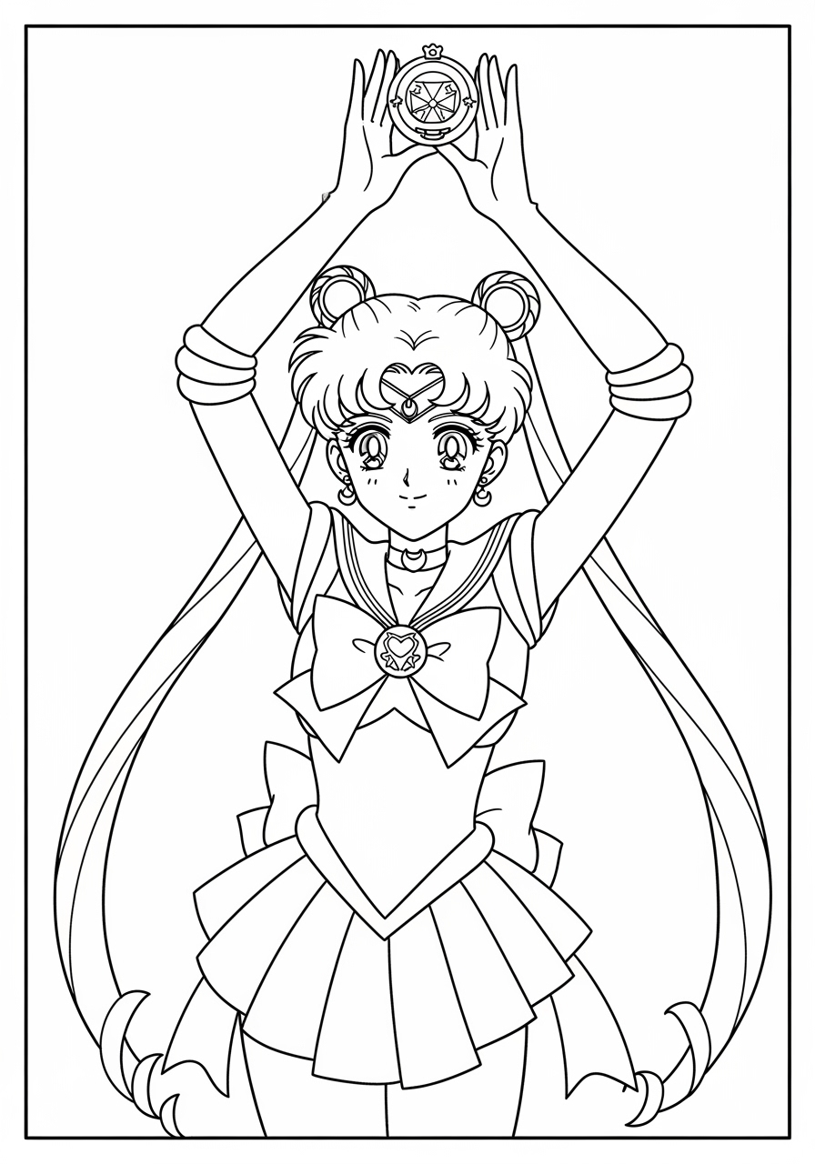 Desenho de Anime Sailor Moon para colorir e imprimir
