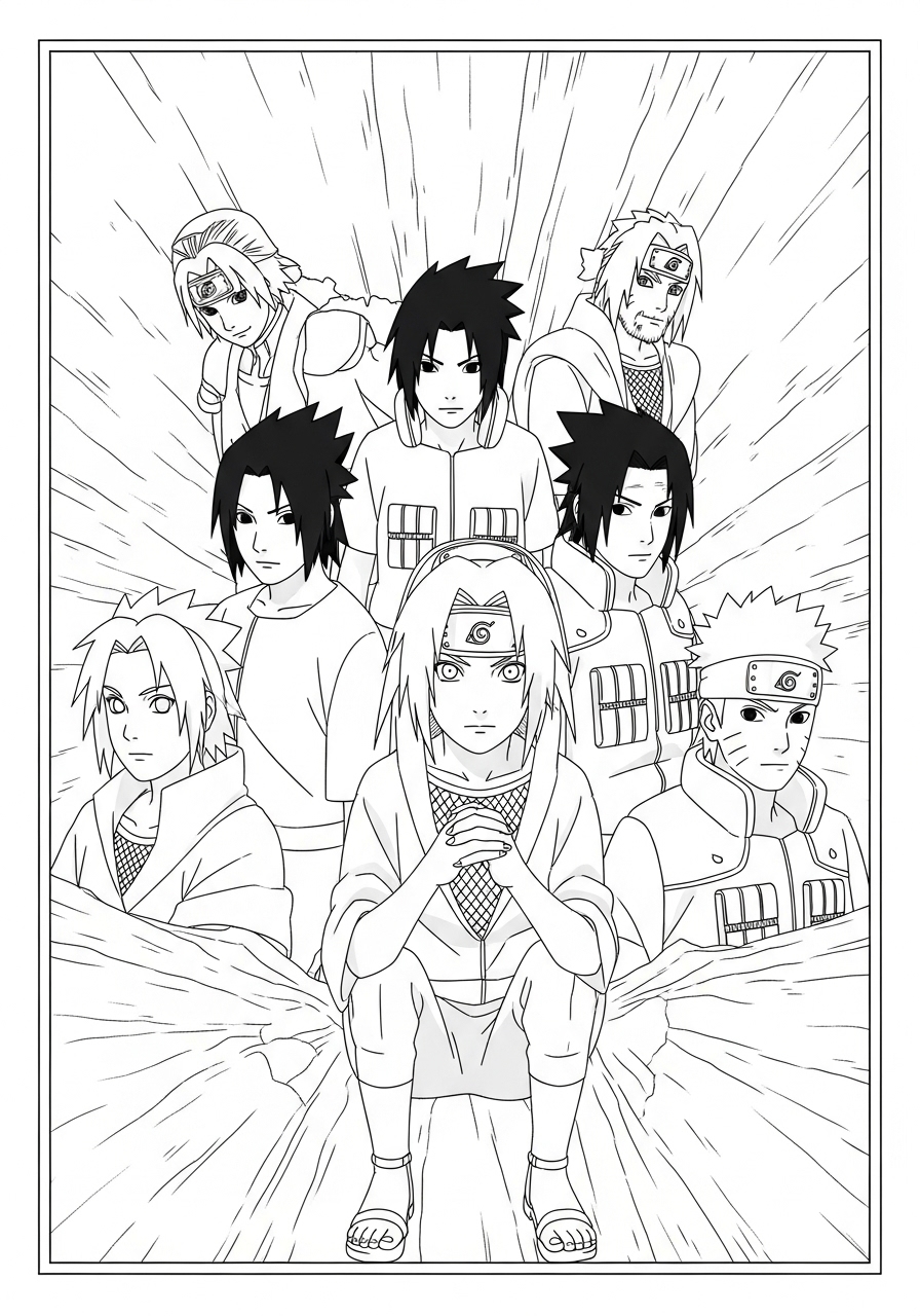 Desenho de Anime Naruto Sasuke Itachi colorir imprimir