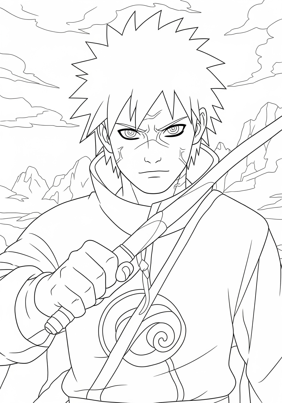 Desenho de Anime Naruto para imprimir e colorir