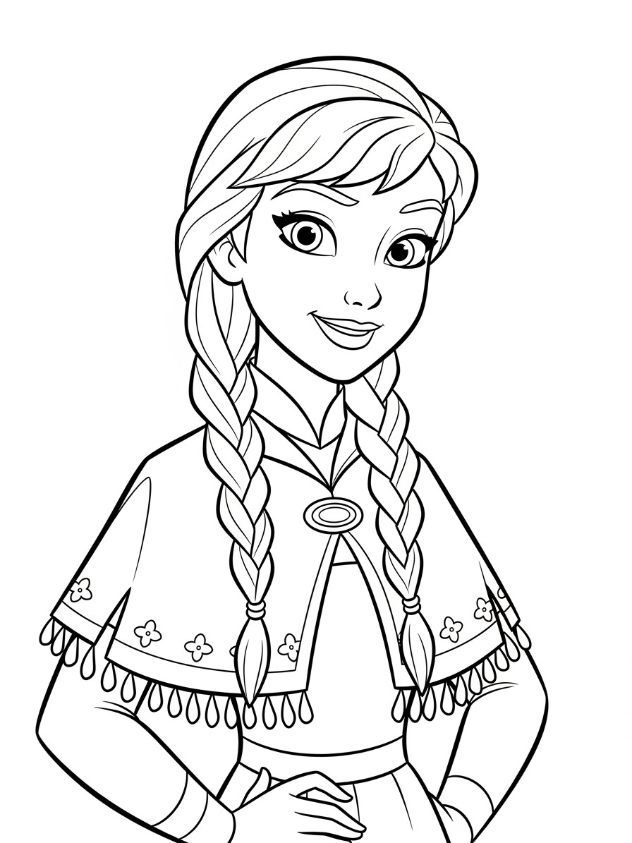 Desenho da Anna fofo e simples para colorir