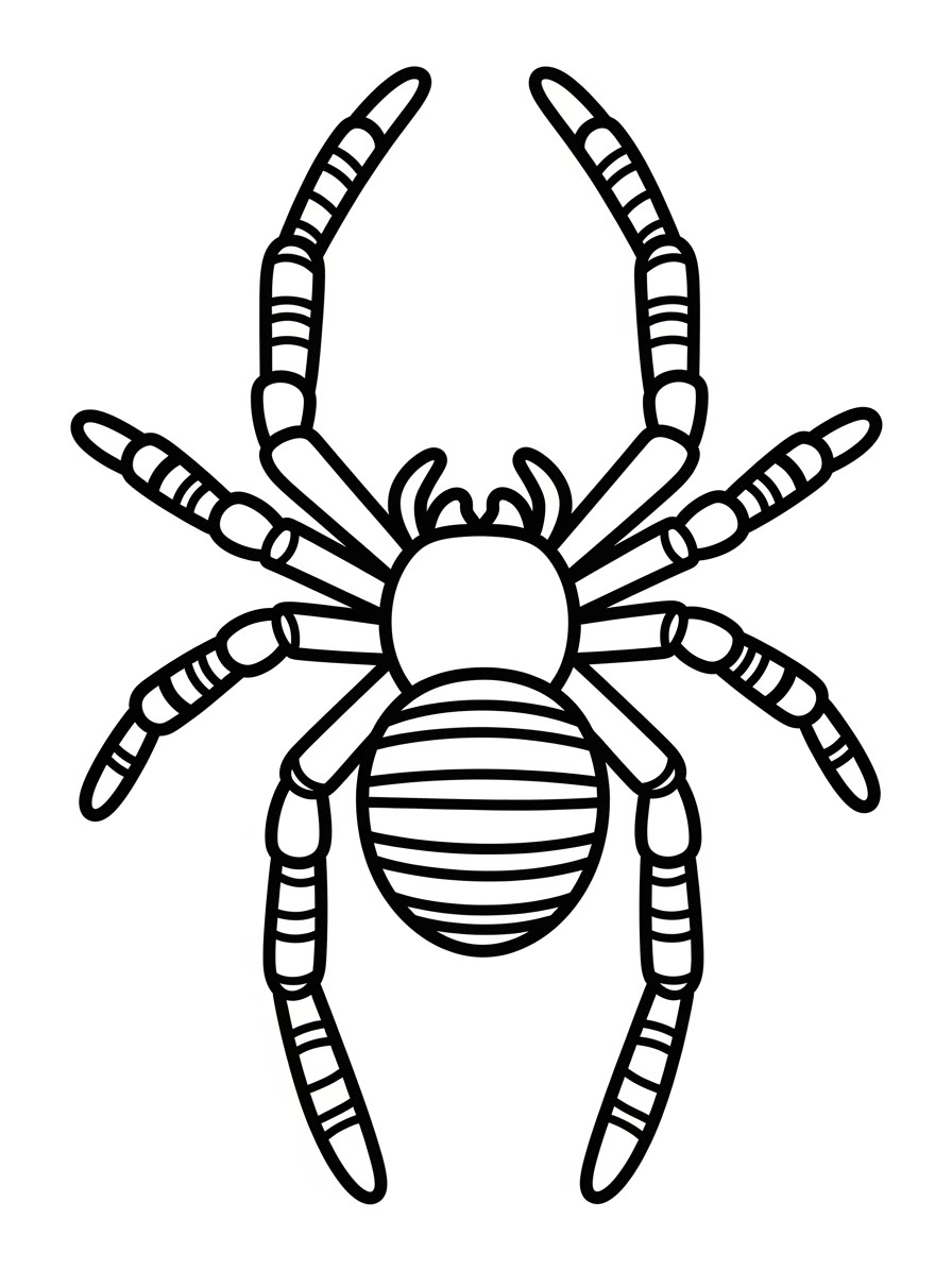 Desenho de Aranha com detalhes para colorir