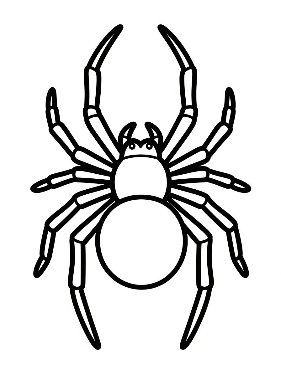 Desenho de Aranha fofa com patas longas para colorir