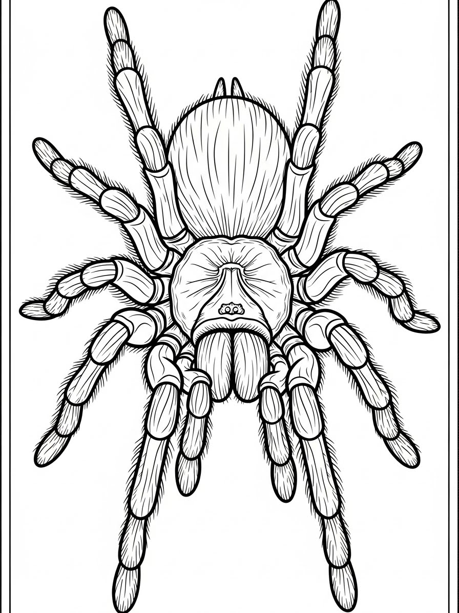 Desenho de Aranha em detalhes para colorir