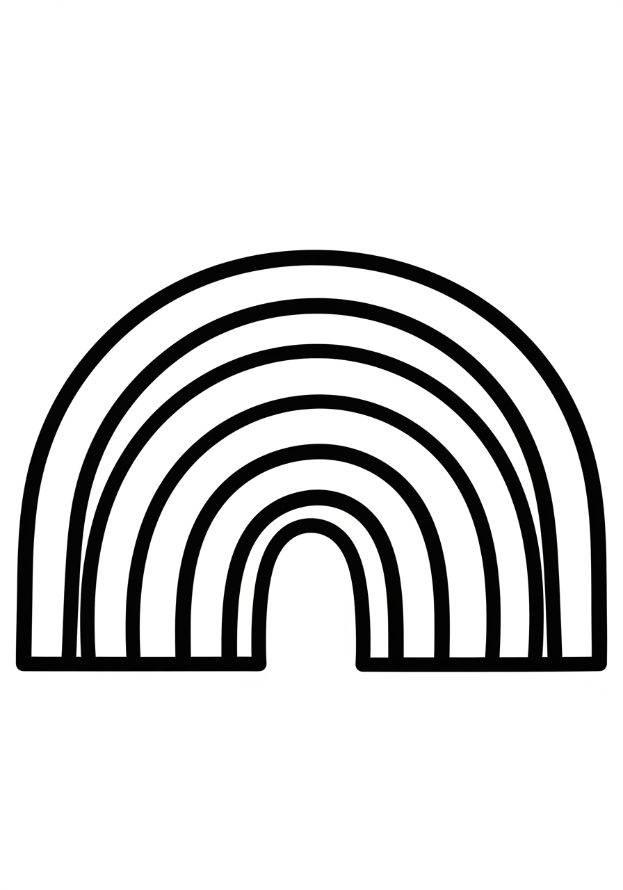 Desenho de Arco-íris com linhas grandes e bem definidas