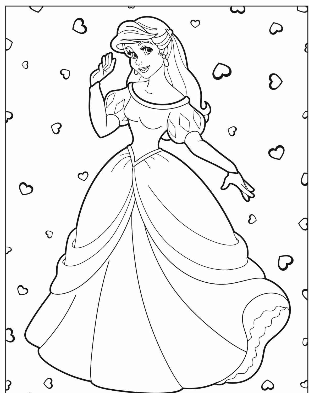 Desenho da Ariel acenando para colorir