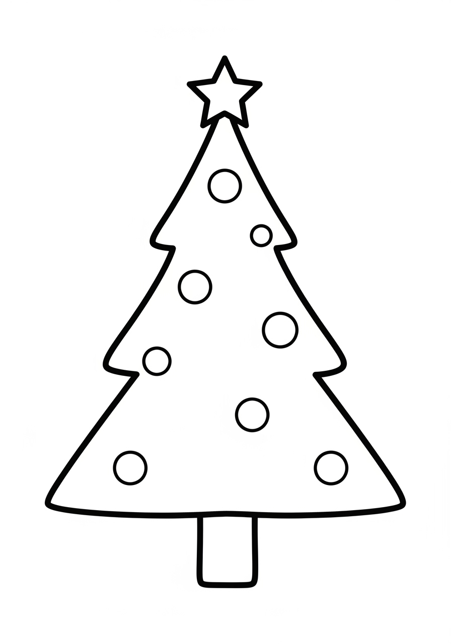 Desenho da Árvore de Natal simples para colorir