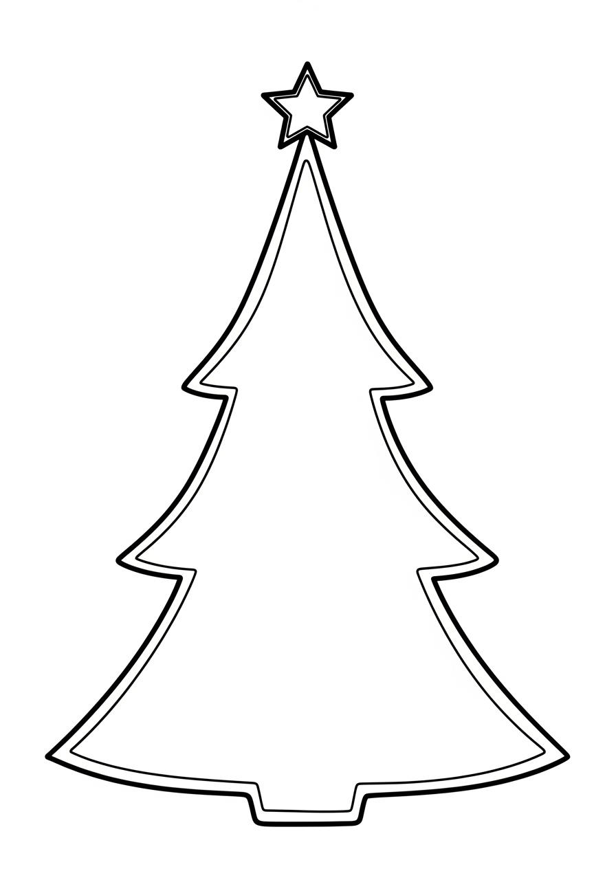 Desenho simples da Árvore de Natal para colorir
