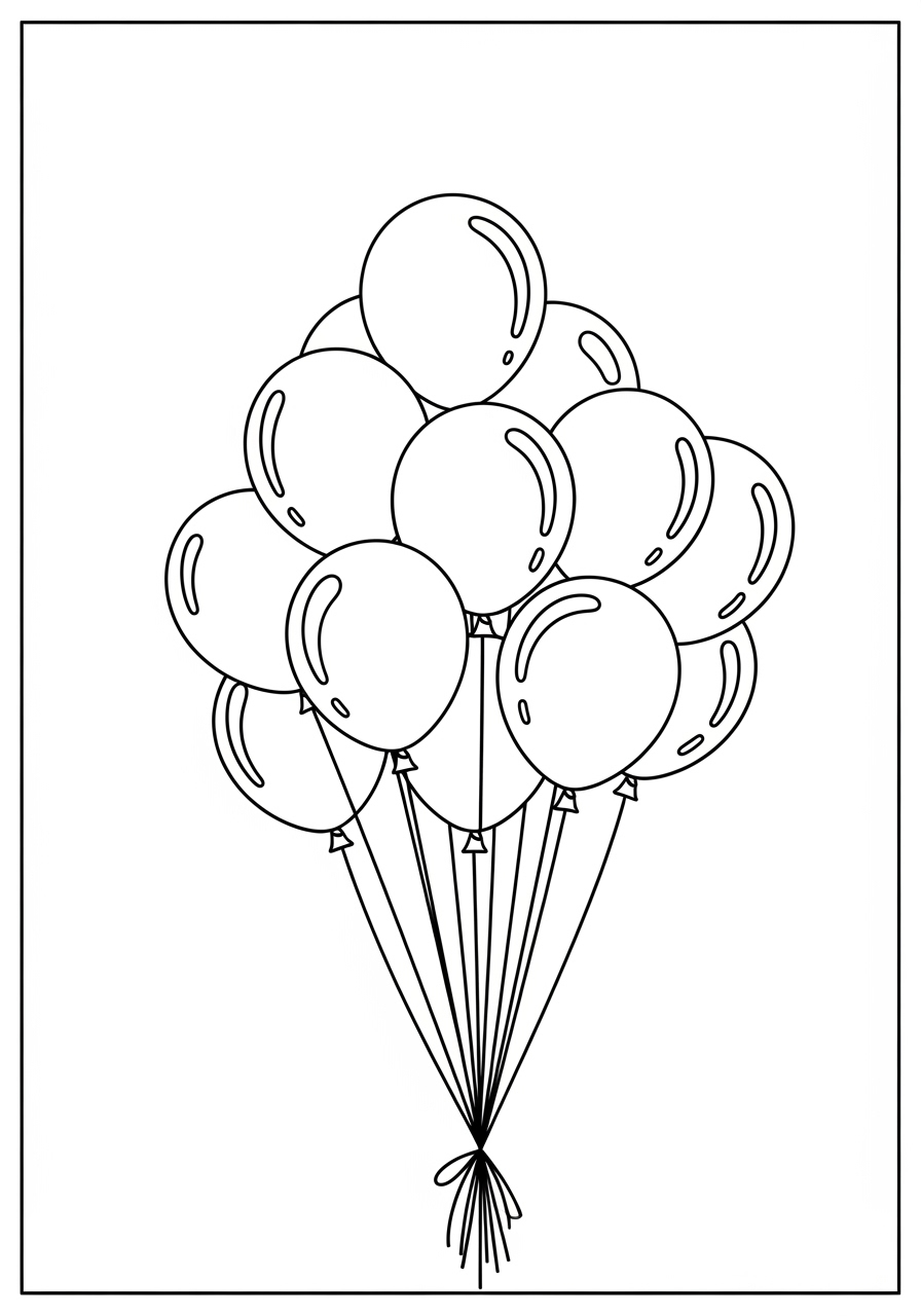 Desenho de Balão de aniversário simples para colorir
