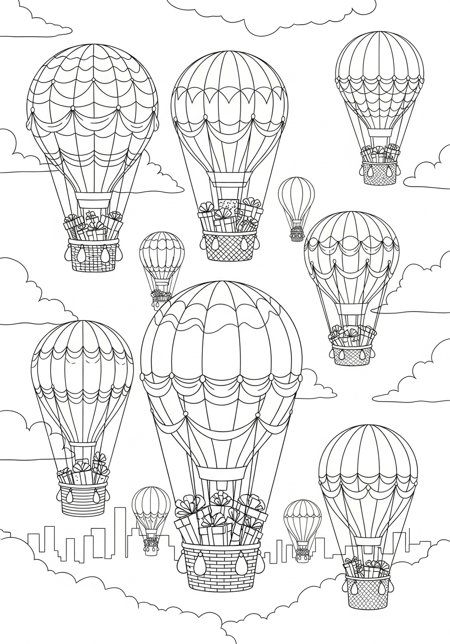 Desenho de Balão de ar quente para colorir