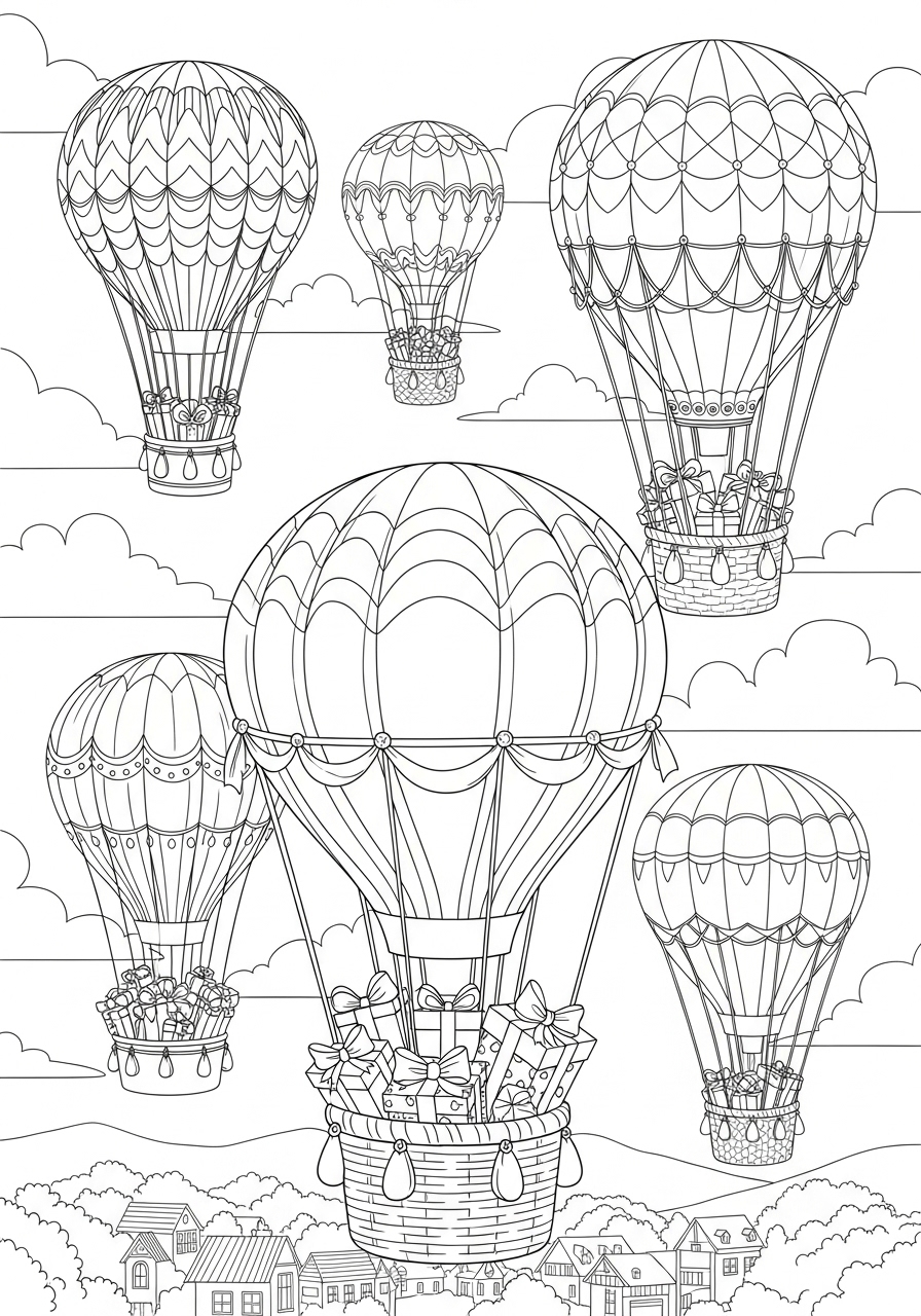Desenho de Balāo realista para colorir a lápis