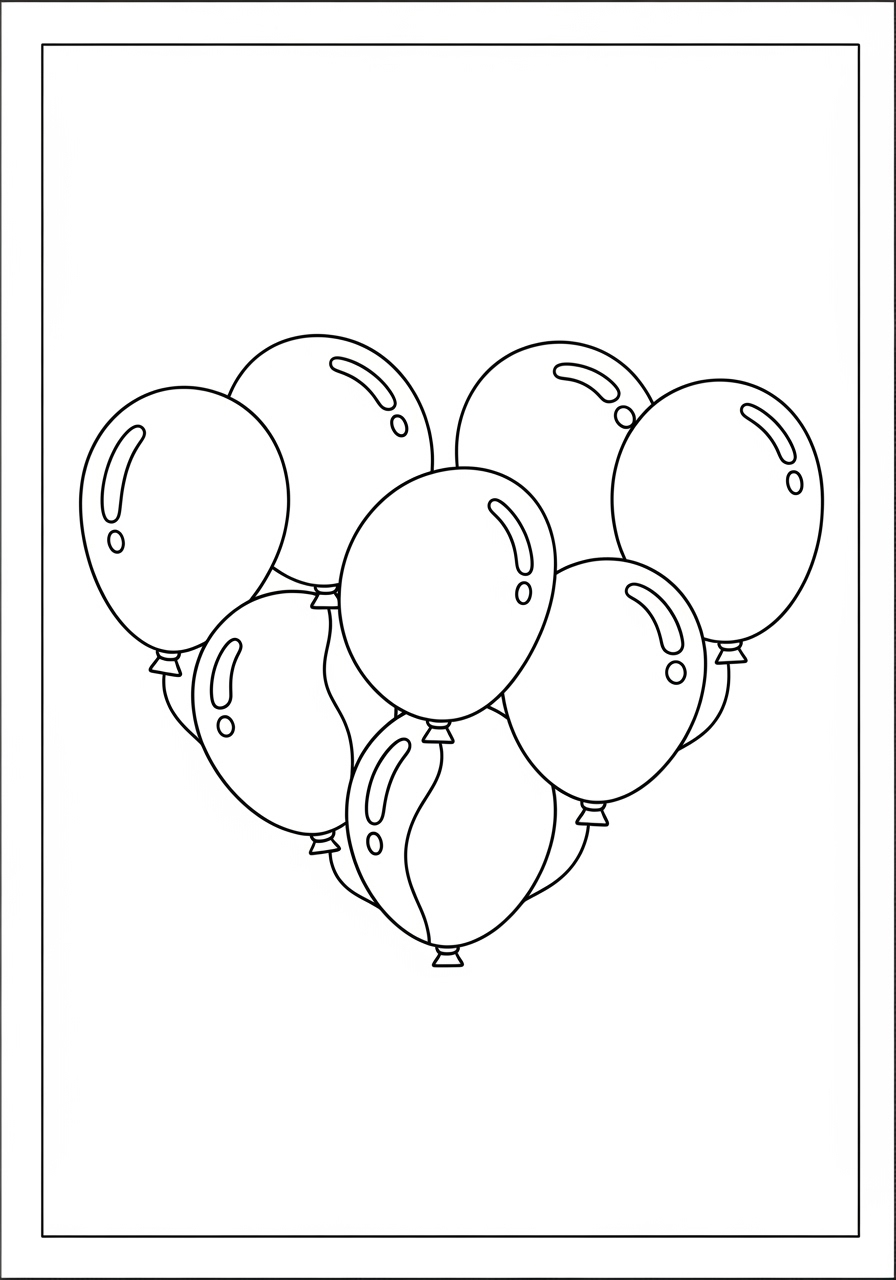 Desenho de Balāo múltiplo simples para colorir