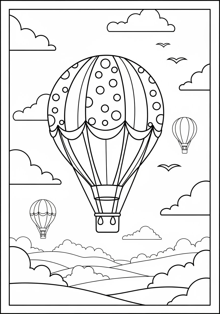 Desenho de Balāo de ar quente para colorir