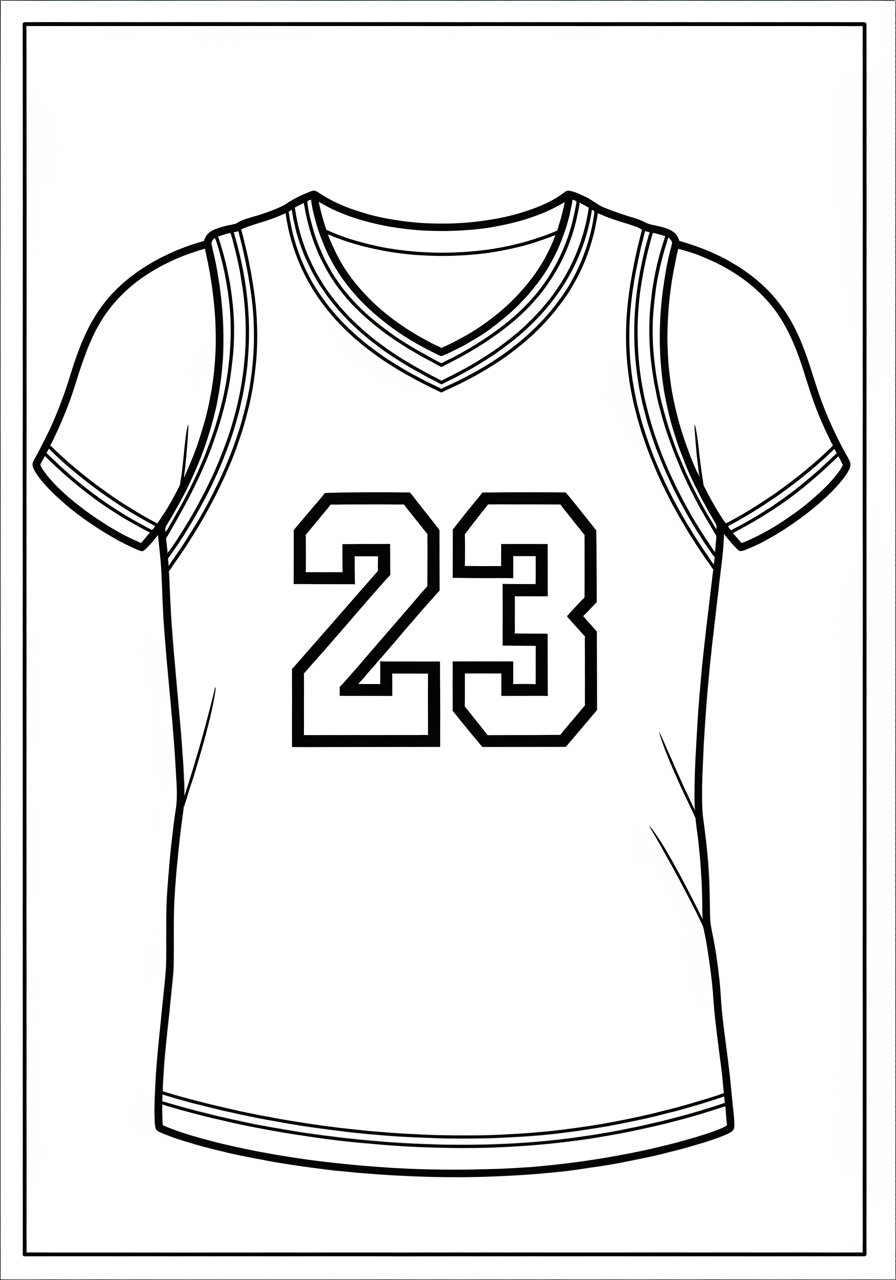 Desenho de camiseta de basquetebol para colorir