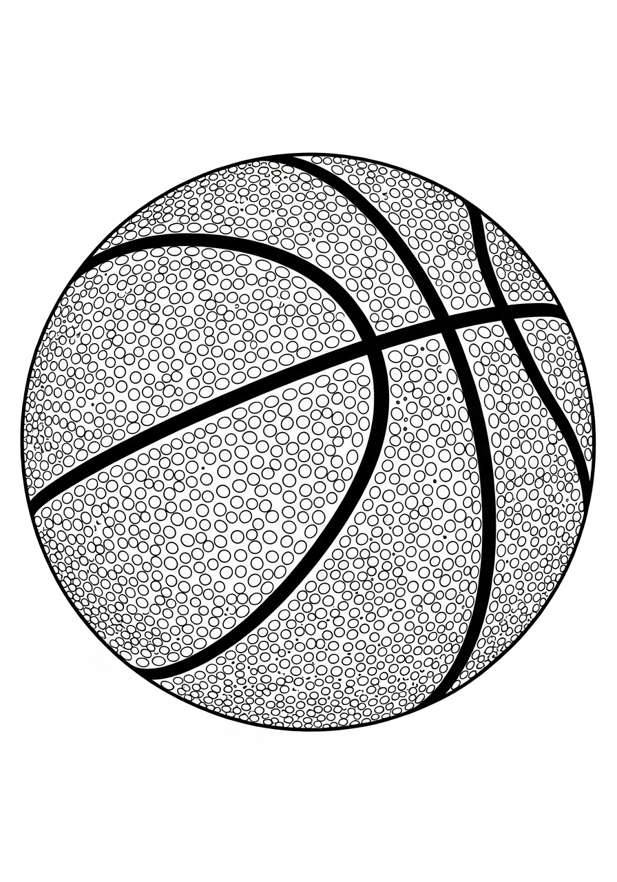 Desenho de uma bola de basquetebol simples para colorir