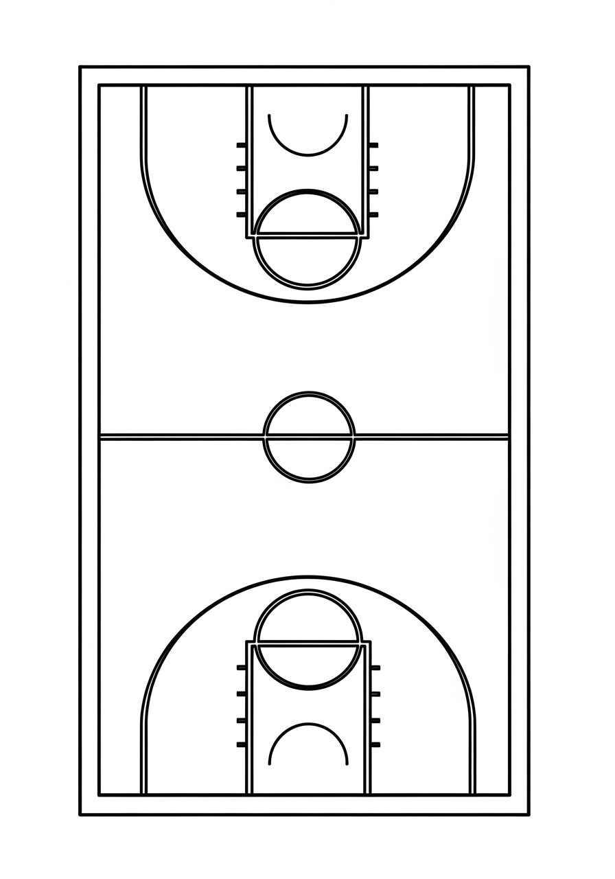 Desenho de Quadra de Basquetebol para colorir