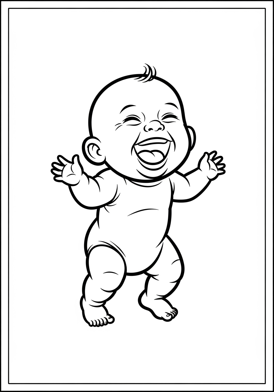 Desenho de Bebê Feliz para colorir