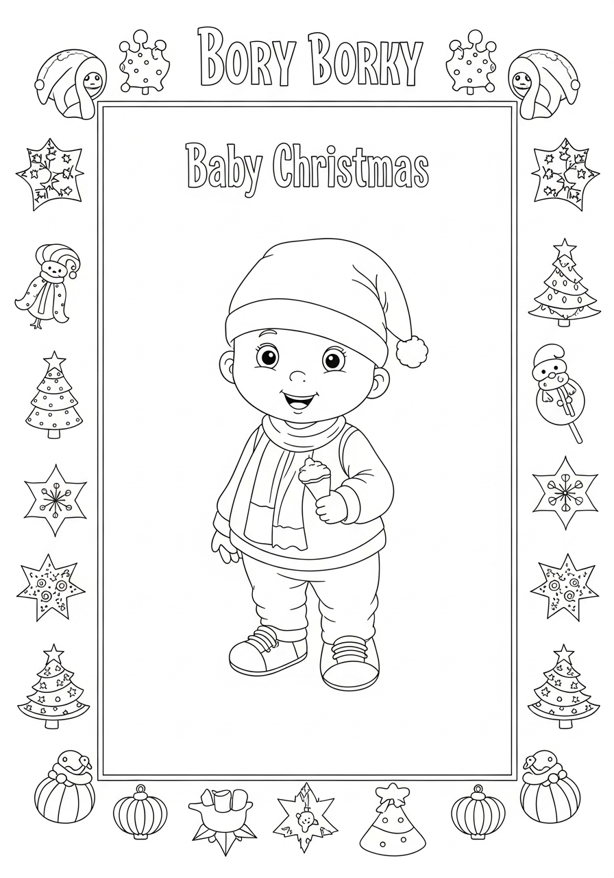 Desenho de Bebê Natalino para colorir