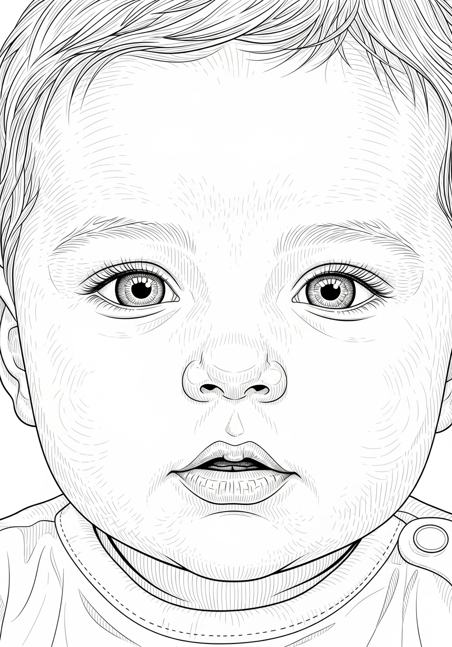 Desenho de Bebê Realista para colorir