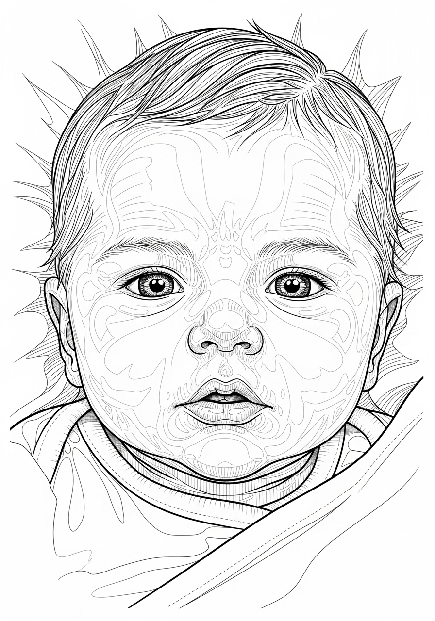 Desenho de Bebê Realista para colorir