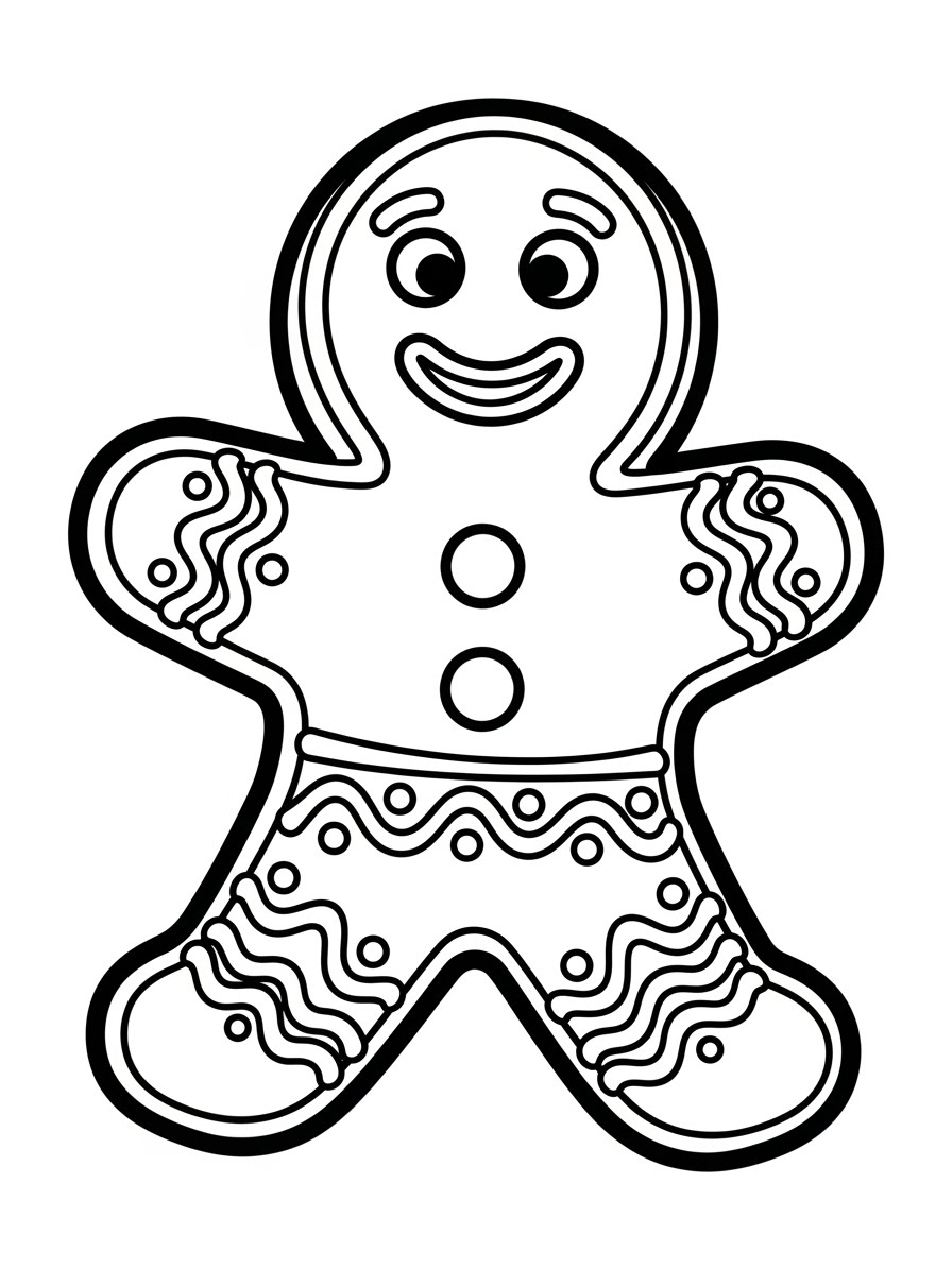 Desenho de Biscoito de Gengibre fofo para colorir