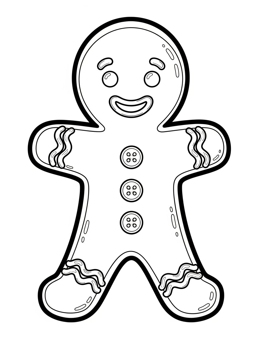 Desenho de Biscoito de Gengibre fofo para colorir