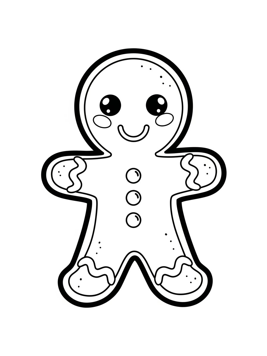 Desenho de Biscoito de Gengibre fofo para colorir