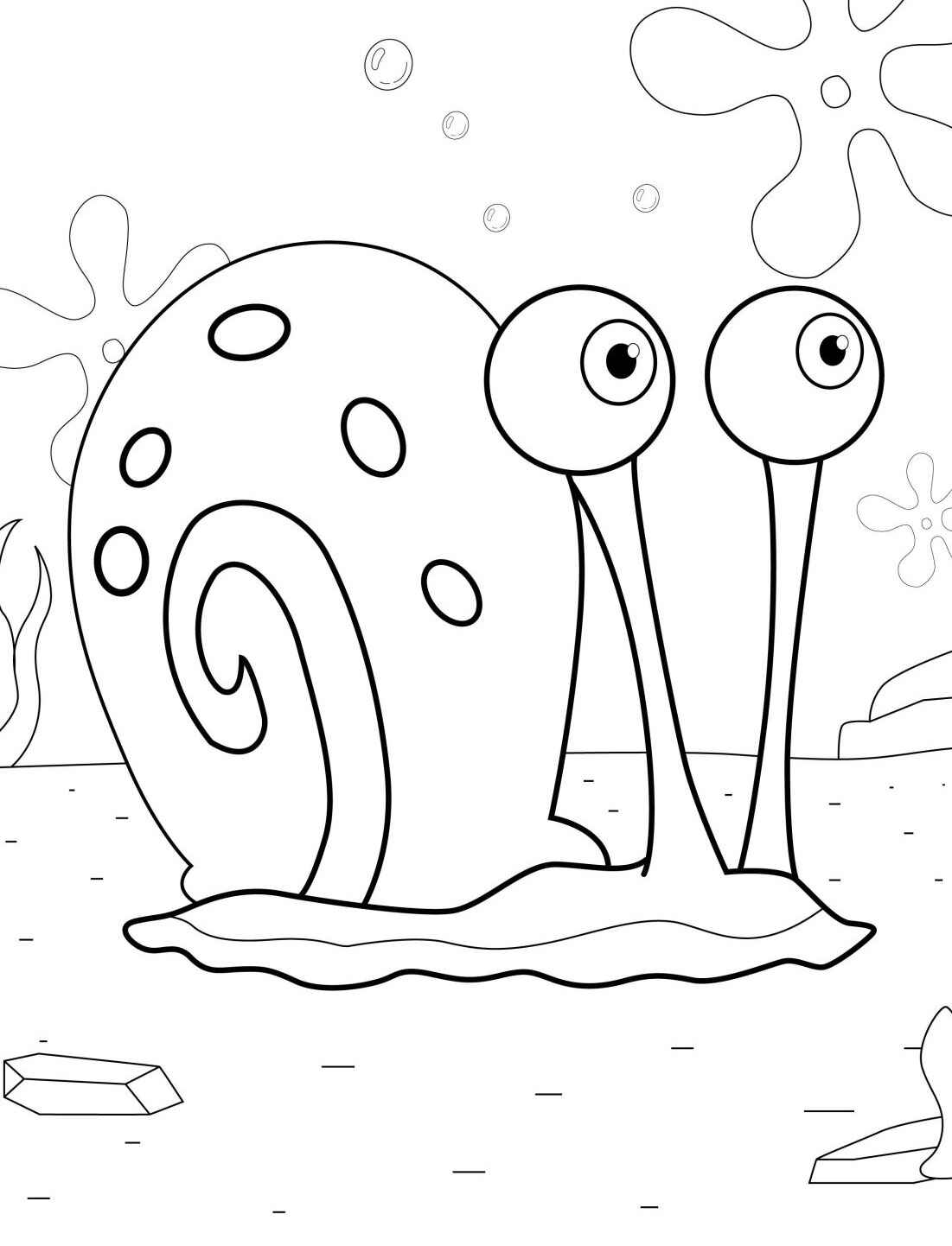 Desenho do Gary o Caracol para colorir e imprimir