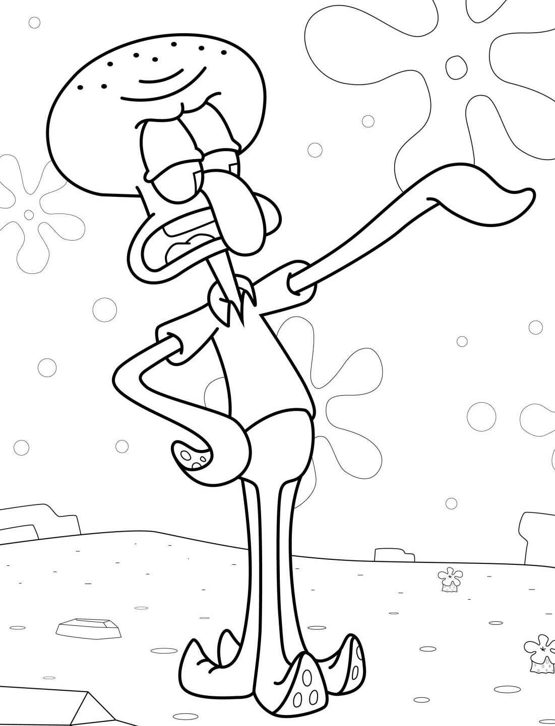 Desenho do Lula Molusco em pose divertida para colorir