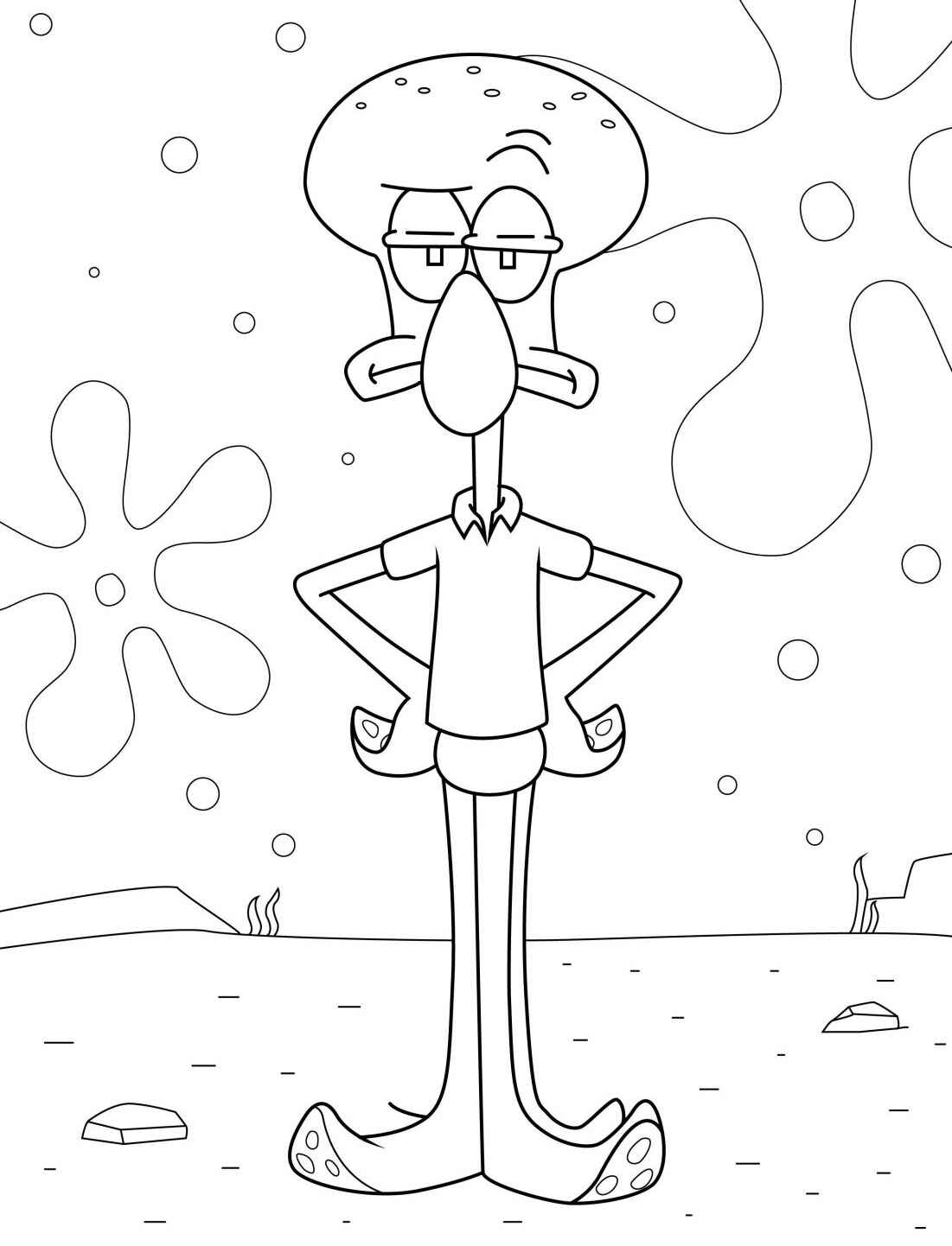 Desenho do Lula Molusco em pose intrigante para colorir