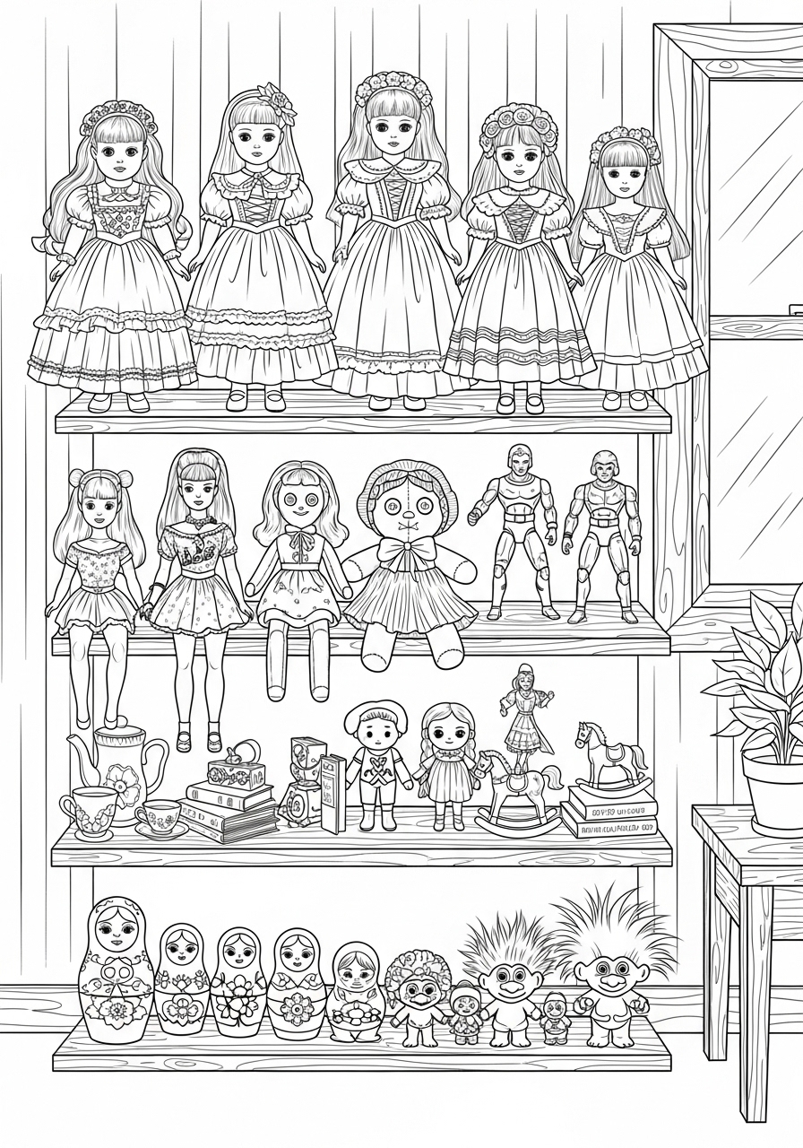 Desenho de Bonecas de Coleção para colorir