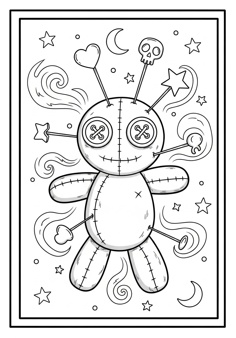 Desenho de Boneca Vodu para colorir